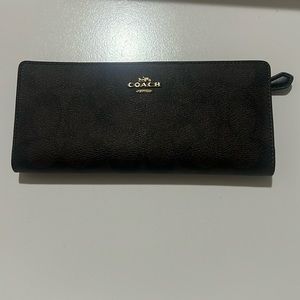 Coach Signature brown long wallet